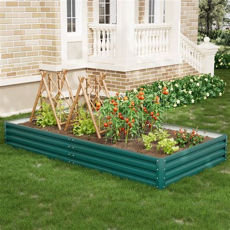 8 tall metal box|Metal Raised Garden Bed 8x4x1.5Ft Tall Outdoor .